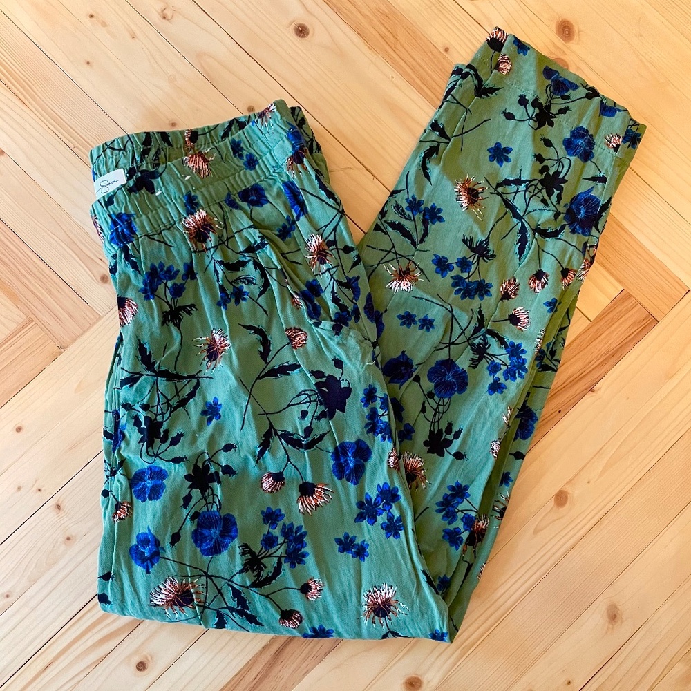 Jessica Simpson Cadie Green Floral Pants